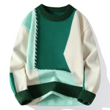 Sweter dziergany patchworkowy