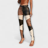 Calliope - Obcisłe spodnie w kolorowe bloki